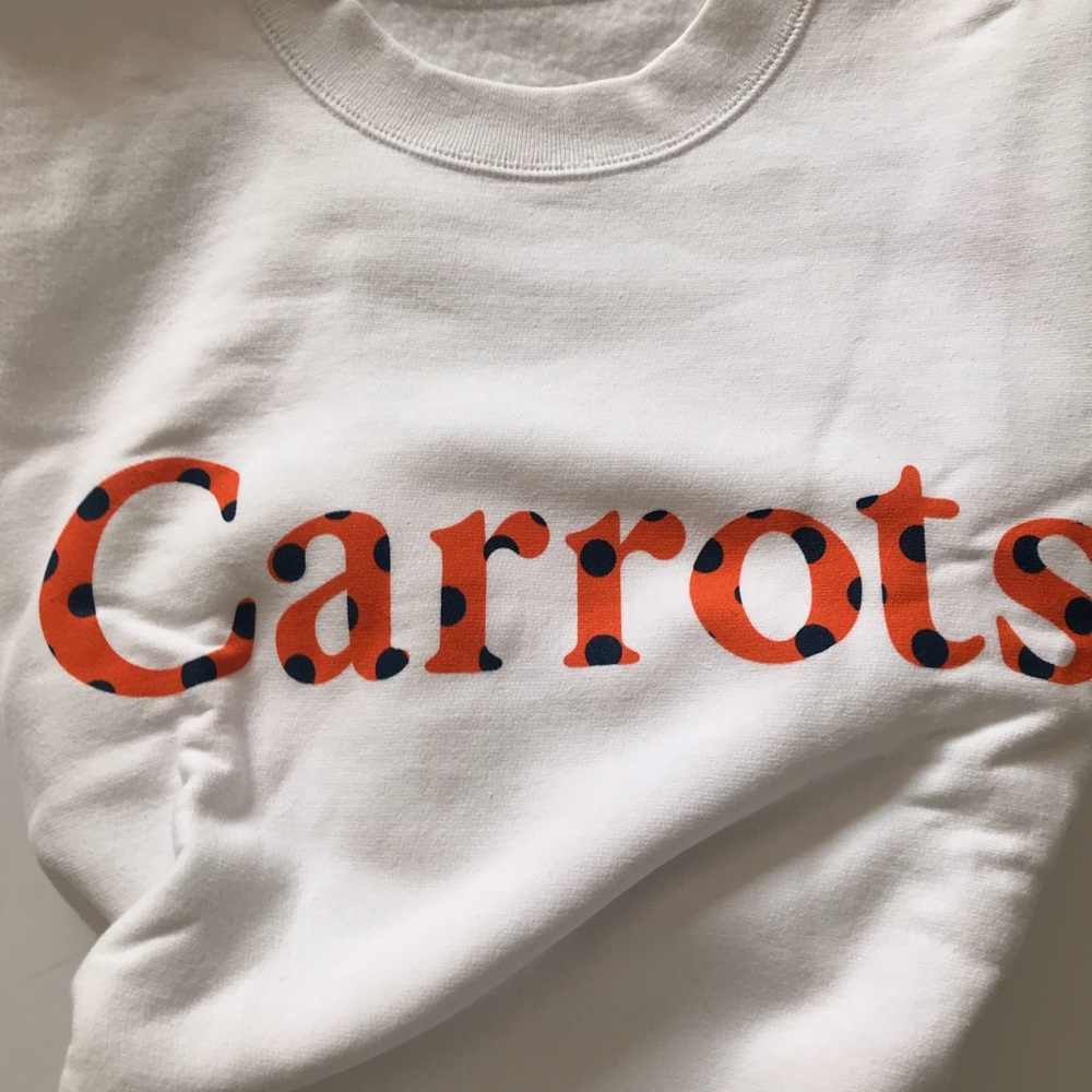 White polka dot Carrots crew necks sweater